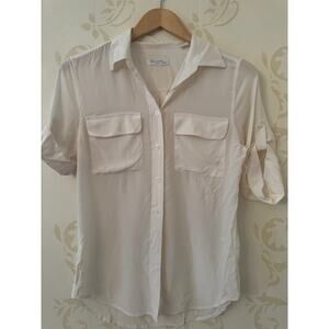 Equipment Short Sleeve Silk Ivory Ladies XXS